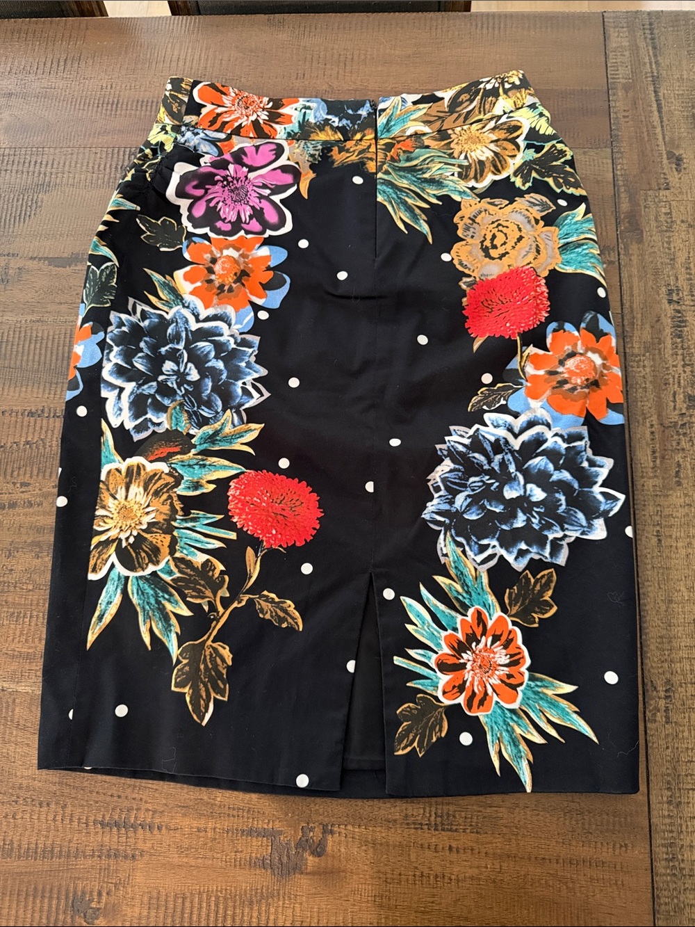Yoana Baraschi Black Pencil Skirt with Multicolor Floral Print Anthropologie - Picture 2 of 3